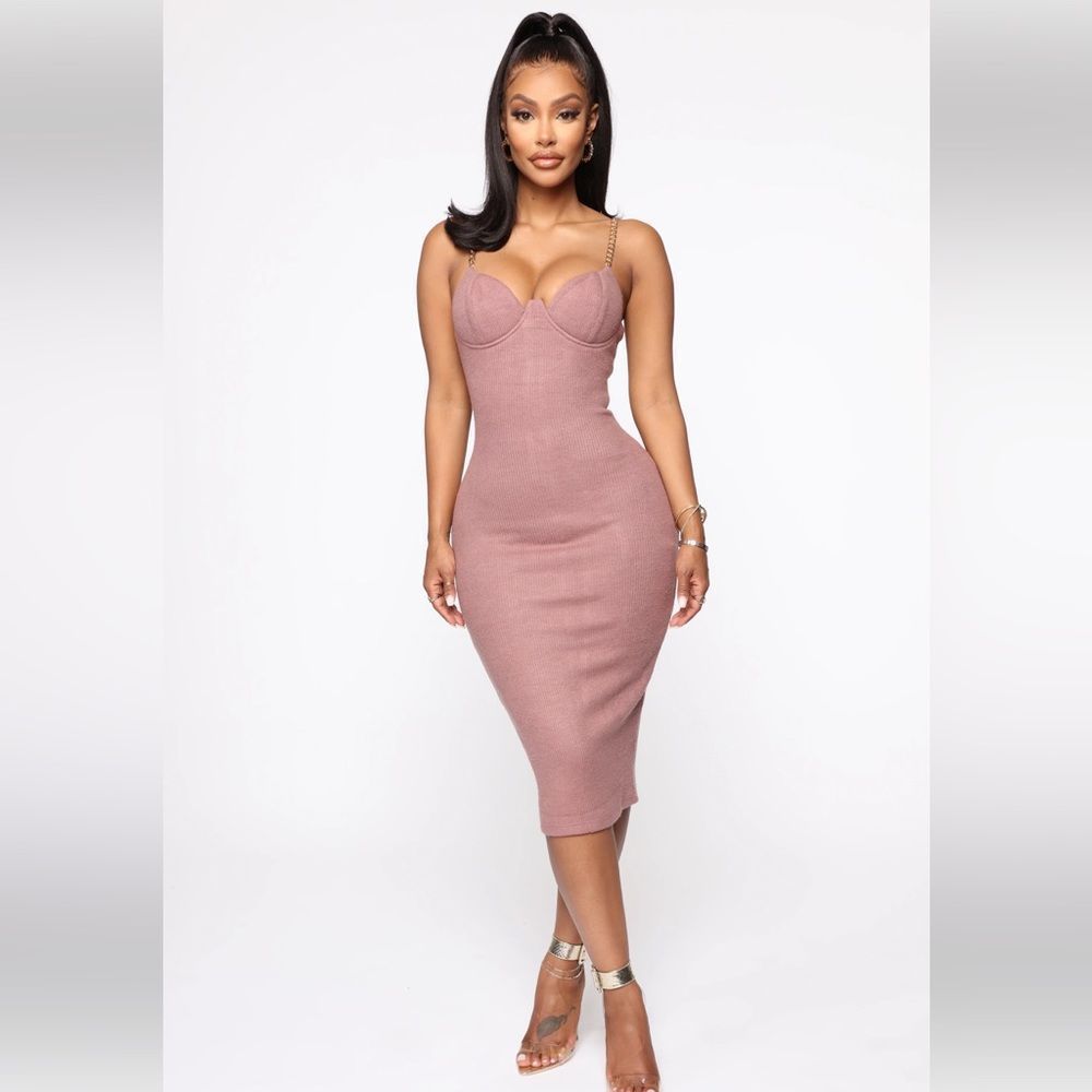 Fashion Nova Don’t Sweat It Midi Dress Plum